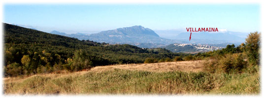 Villamaina sullo sfondo della valle d'Ansanto